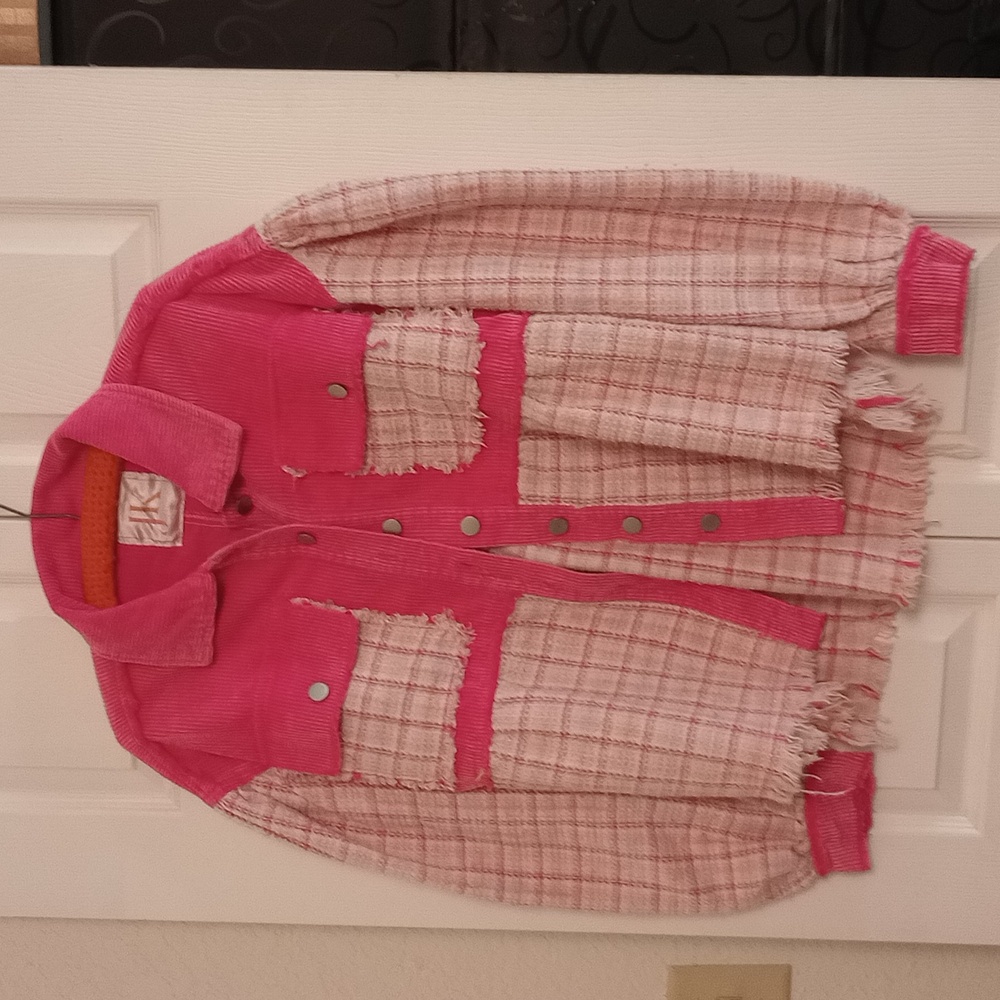 JK poppey pink shacket size small oversized
